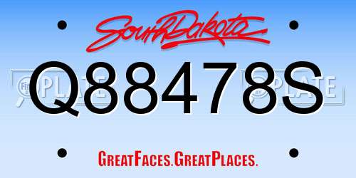 Q88478S South Dakota License Plate