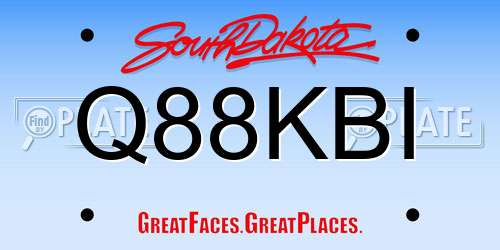 Q88KBI South Dakota License Plate
