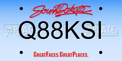 Q88KSI South Dakota License Plate