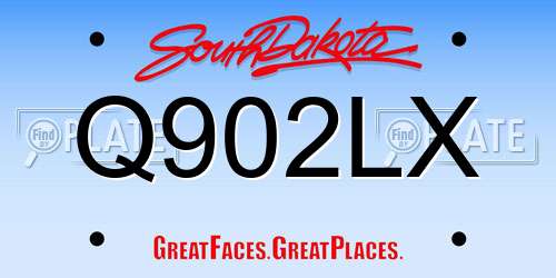 Q902LX South Dakota License Plate