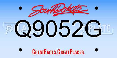 Q9052G South Dakota License Plate