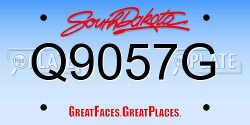 Q9057G South Dakota License Plate