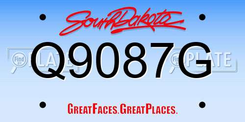 Q9087G South Dakota License Plate