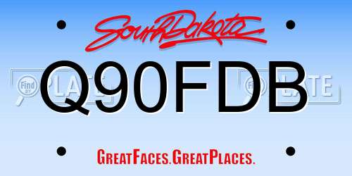 Q90FDB South Dakota License Plate