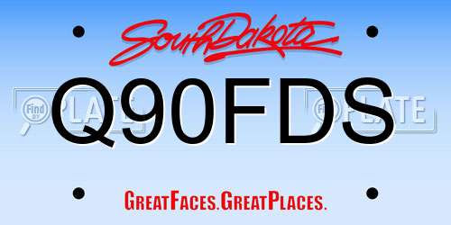 Q90FDS South Dakota License Plate