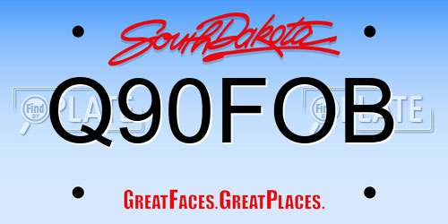 Q90FOB South Dakota License Plate