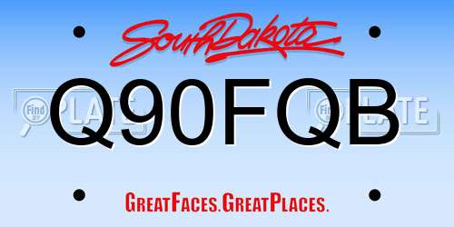 Q90FQB South Dakota License Plate