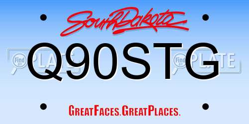 Q90STG South Dakota License Plate