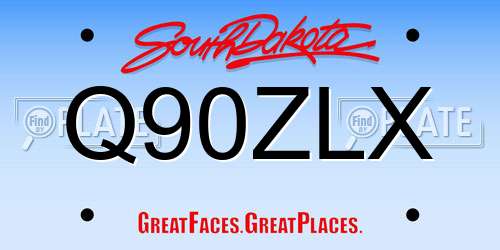Q90ZLX South Dakota License Plate