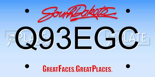 Q93EGC South Dakota License Plate