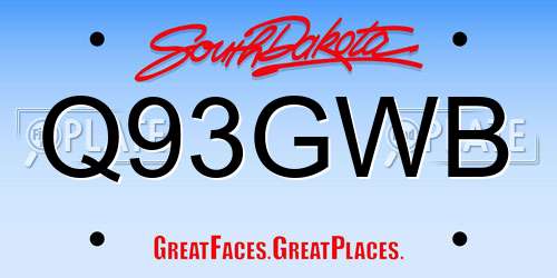 Q93GWB South Dakota License Plate