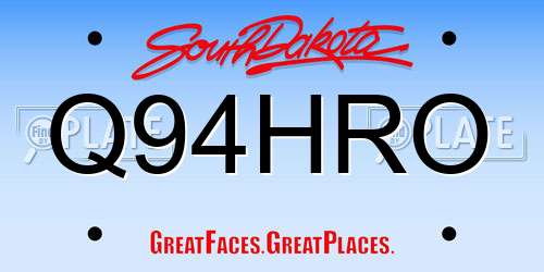 Q94HRO South Dakota License Plate