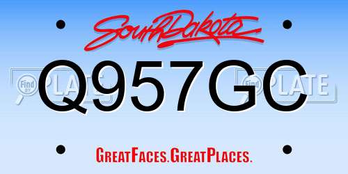 Q957GC South Dakota License Plate