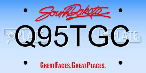 Q95TGC South Dakota License Plate