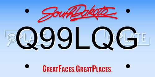 Q99LQG South Dakota License Plate