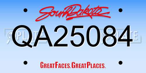 QA25084 South Dakota License Plate