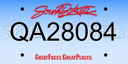 QA28084 South Dakota License Plate