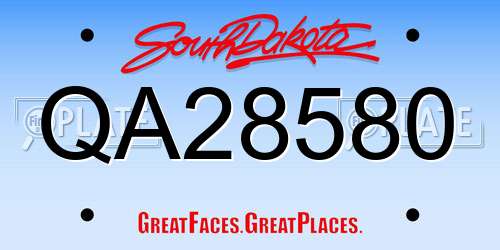 QA28580 South Dakota License Plate