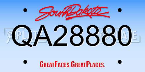 QA28880 South Dakota License Plate