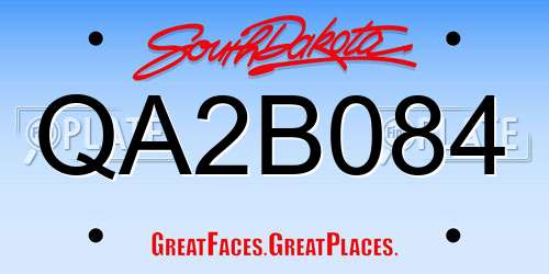 QA2B084 South Dakota License Plate