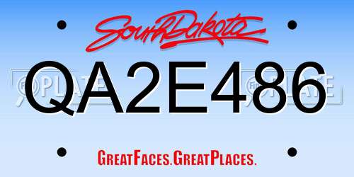 QA2E486 South Dakota License Plate