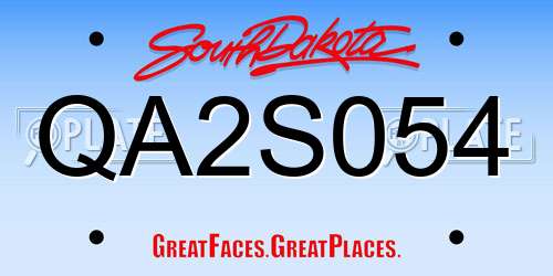 QA2S054 South Dakota License Plate