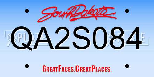 QA2S084 South Dakota License Plate