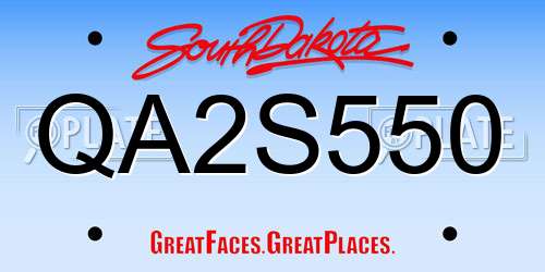 QA2S550 South Dakota License Plate