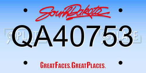 QA40753 South Dakota License Plate