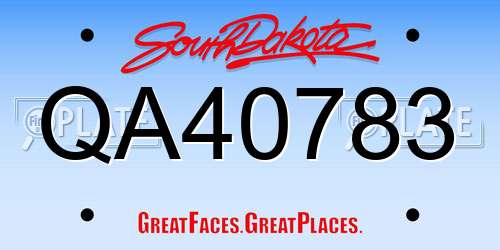 QA40783 South Dakota License Plate