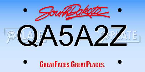 QA5A2Z South Dakota License Plate