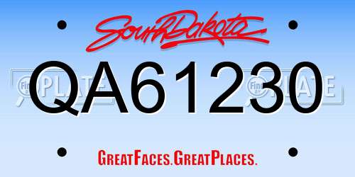 QA61230 South Dakota License Plate