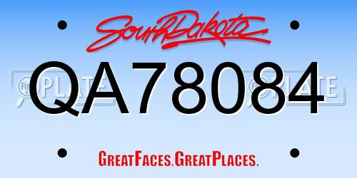QA78084 South Dakota License Plate