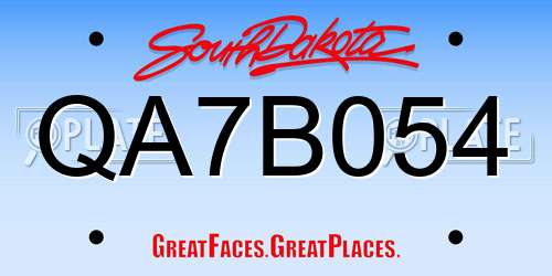 QA7B054 South Dakota License Plate