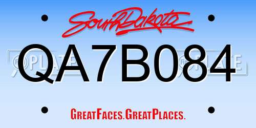 QA7B084 South Dakota License Plate