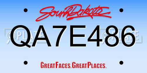 QA7E486 South Dakota License Plate