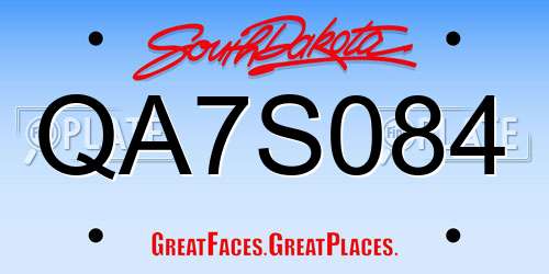 QA7S084 South Dakota License Plate