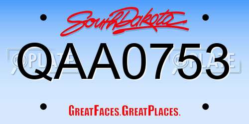 QAA0753 South Dakota License Plate