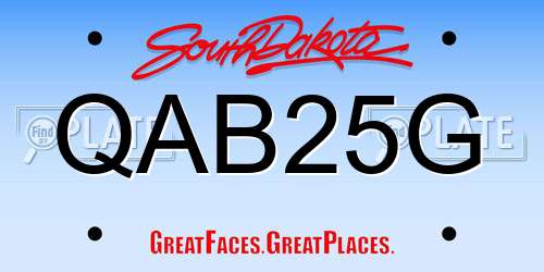 QAB25G South Dakota License Plate
