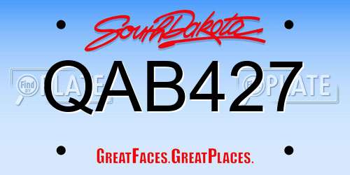 QAB427 South Dakota License Plate