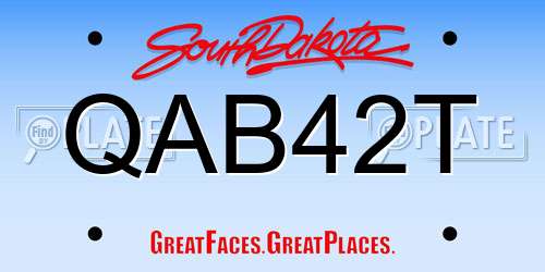 QAB42T South Dakota License Plate