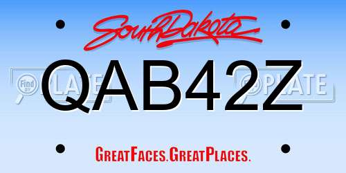 QAB42Z South Dakota License Plate