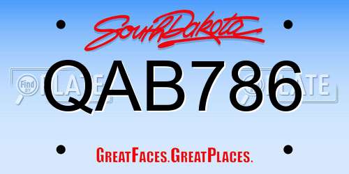 QAB786 South Dakota License Plate
