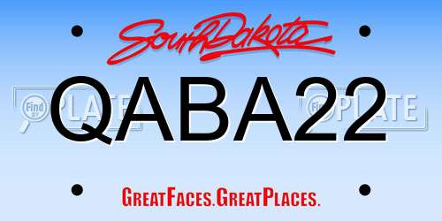 QABA22 South Dakota License Plate