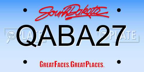 QABA27 South Dakota License Plate