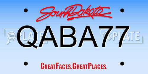 QABA77 South Dakota License Plate