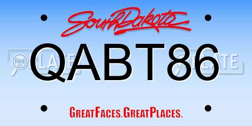 QABT86 South Dakota License Plate