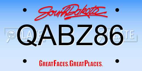 QABZ86 South Dakota License Plate