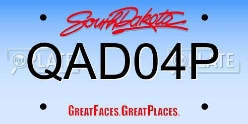 QAD04P South Dakota License Plate