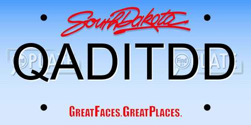 QADITDD South Dakota License Plate